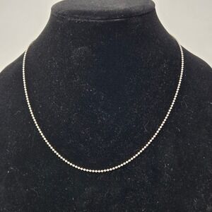 Sterling Silver Bead Chain Necklace Italy 20" 1.5mm 4.8g